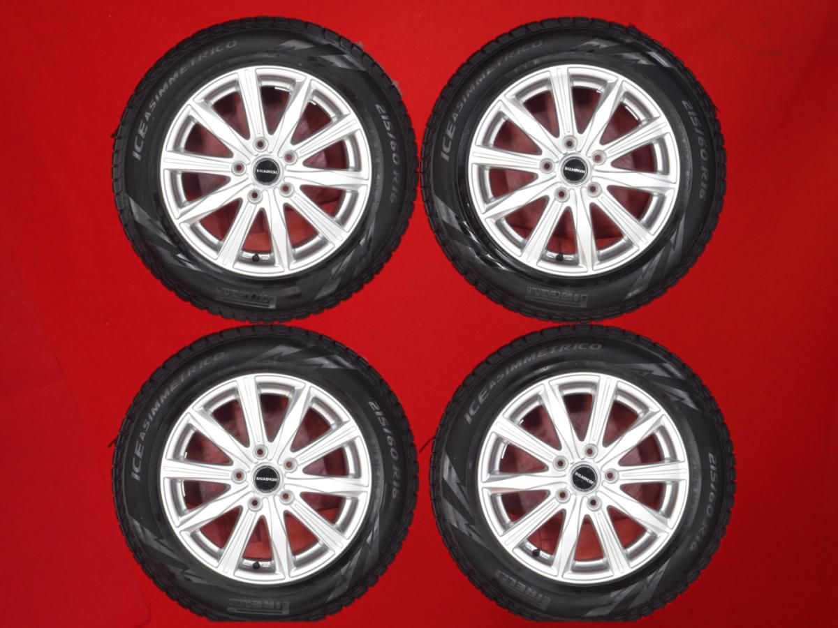 ピレリ アイス アシンメトリコ PIRELLI ICE ASIMMETRICO 215/60R16 95Q 10スポークタイプ 1P 6.5Jx16 +54 5/114.3 シルバー(銀色)系 カムリ ヴェゼル CX-3 エスティマ エスティマ ハイブリッド MPV ティアナ オデッセイ CR-V レジェンド クラウン マジェスタ
