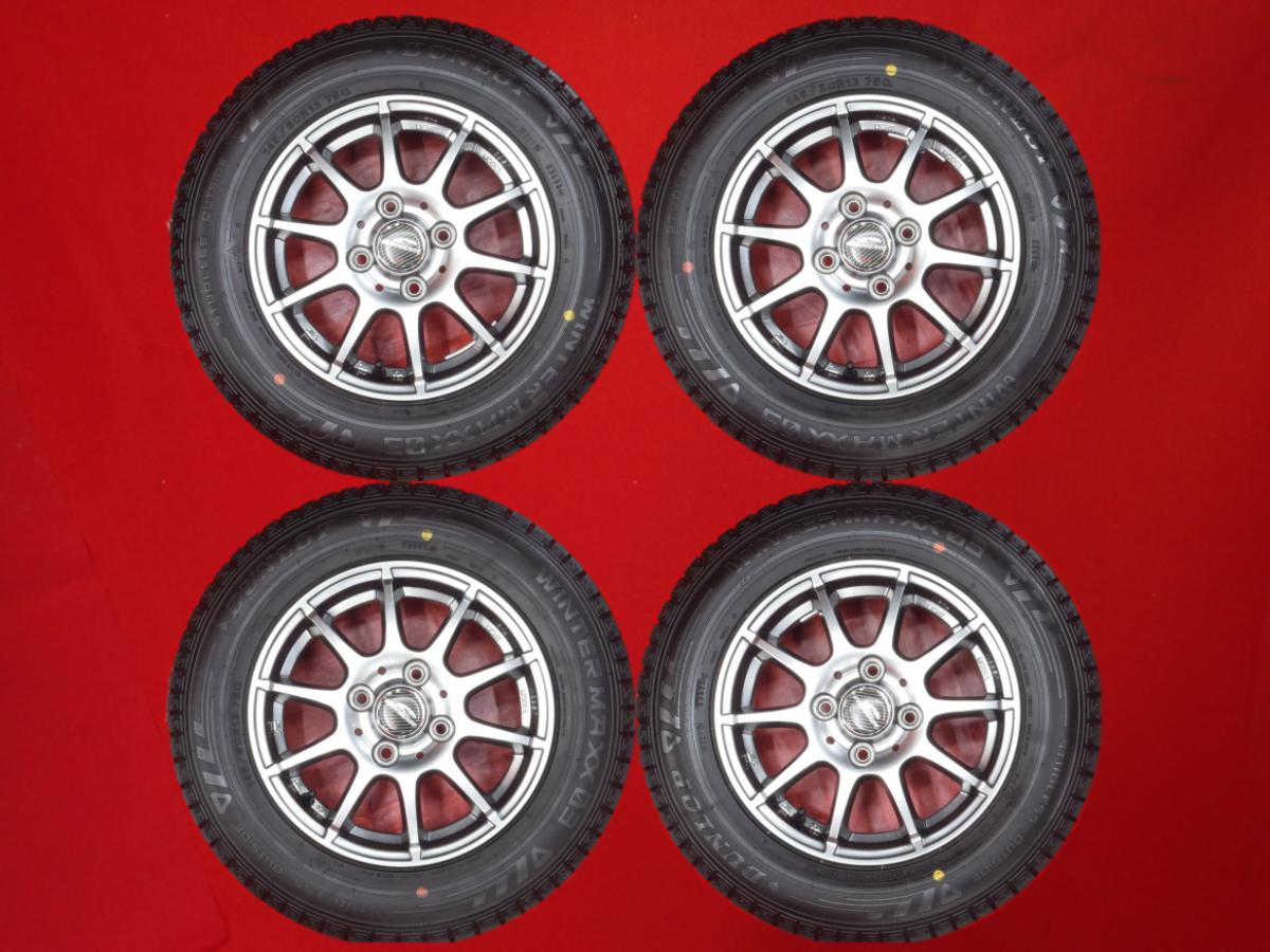 ダンロップ ウィンターマックス 03 WM03 DUNLOP WINTER MAXX 03 WM03 145/80R13 75Q 10スポークタイプ 1P 4Jx13 +42 4/100 ガンメタ系 ステラ リベスタ プレオ ムーヴ ワゴンR フレアワゴン エッセ エヌボックス プラス カスタム ミラ デイズ ルクラ ピクシス スペース エヌ