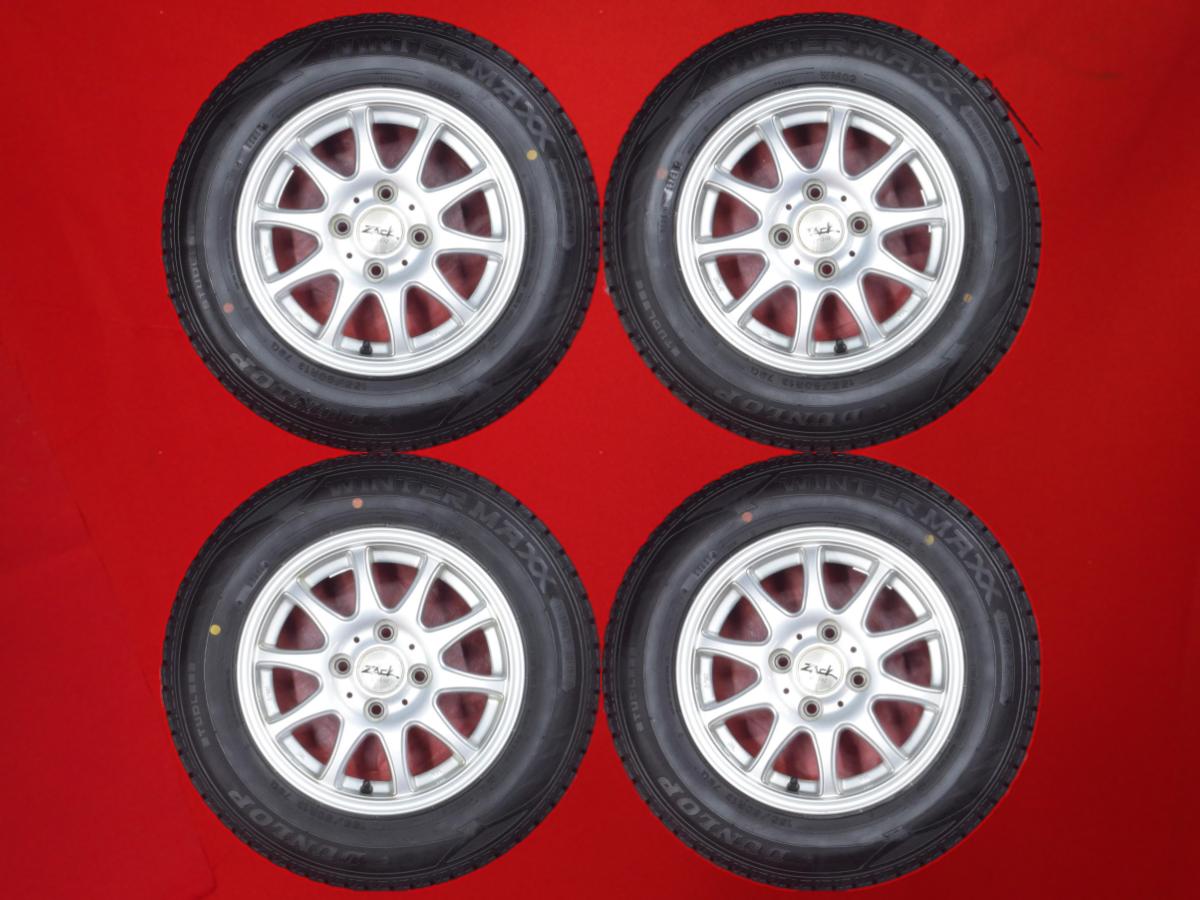 ダンロップ ウィンターマックス 02 WM02 DUNLOP WINTER MAXX 02 WM02 155/80R13 79Q 10スポークタイプ 1P 5Jx13 +36 4/100 シルバー(銀色)系 プラッツ ランサー パッソ ミラージュ アスティ ミラージュ モダーク ヴィッツ ミラージュ ブーン|中古タイヤ・ホイールの太平タイヤ