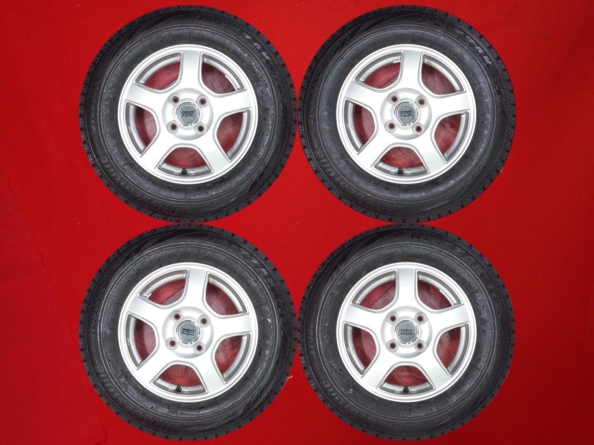 ブリヂストン ブリザック VRX BRIDGESTONE BLIZZAK VRX 155/80R13 79Q 5スポークタイプ 1P 4.5Jx13 +35 4/100 シルバー(銀色)系 ランサー ミラージュ アスティ ミラージュ モダーク パッソ プラッツ ブーン ミラージュ ヴィッツ｜中古タイヤ・ホイールの太平タイヤ