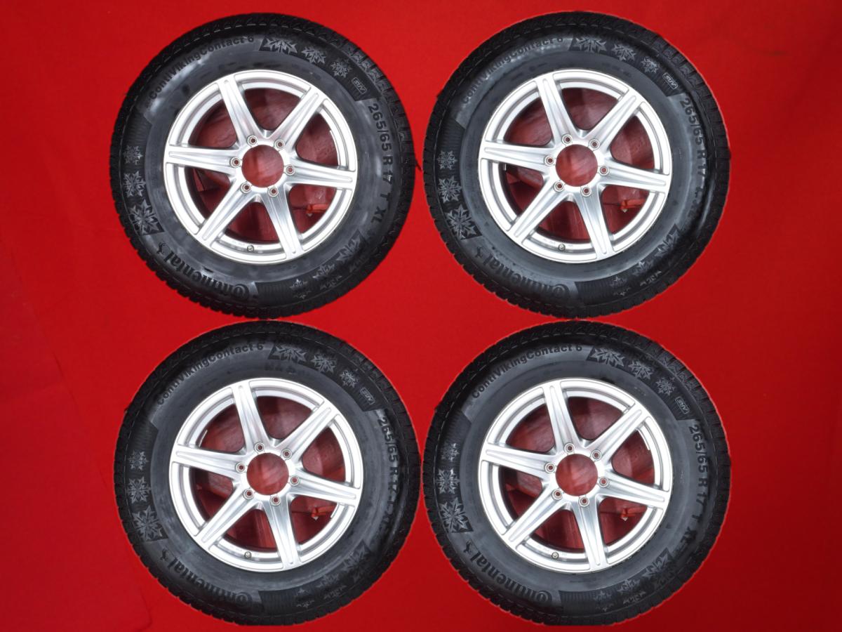 コンチネンタル コンチ バイキング コンタクト6 SUV CONTINENTAL ContiVikingContact 6 SUV 265/65R17 116T 6スポークタイプ 1P 7.5Jx17 +25 6/139.7 シルバー(銀色)系 ハイラックスサーフ ハイラックス ランドクルーザー プラド｜中古タイヤ・ホイールの太平タイヤ