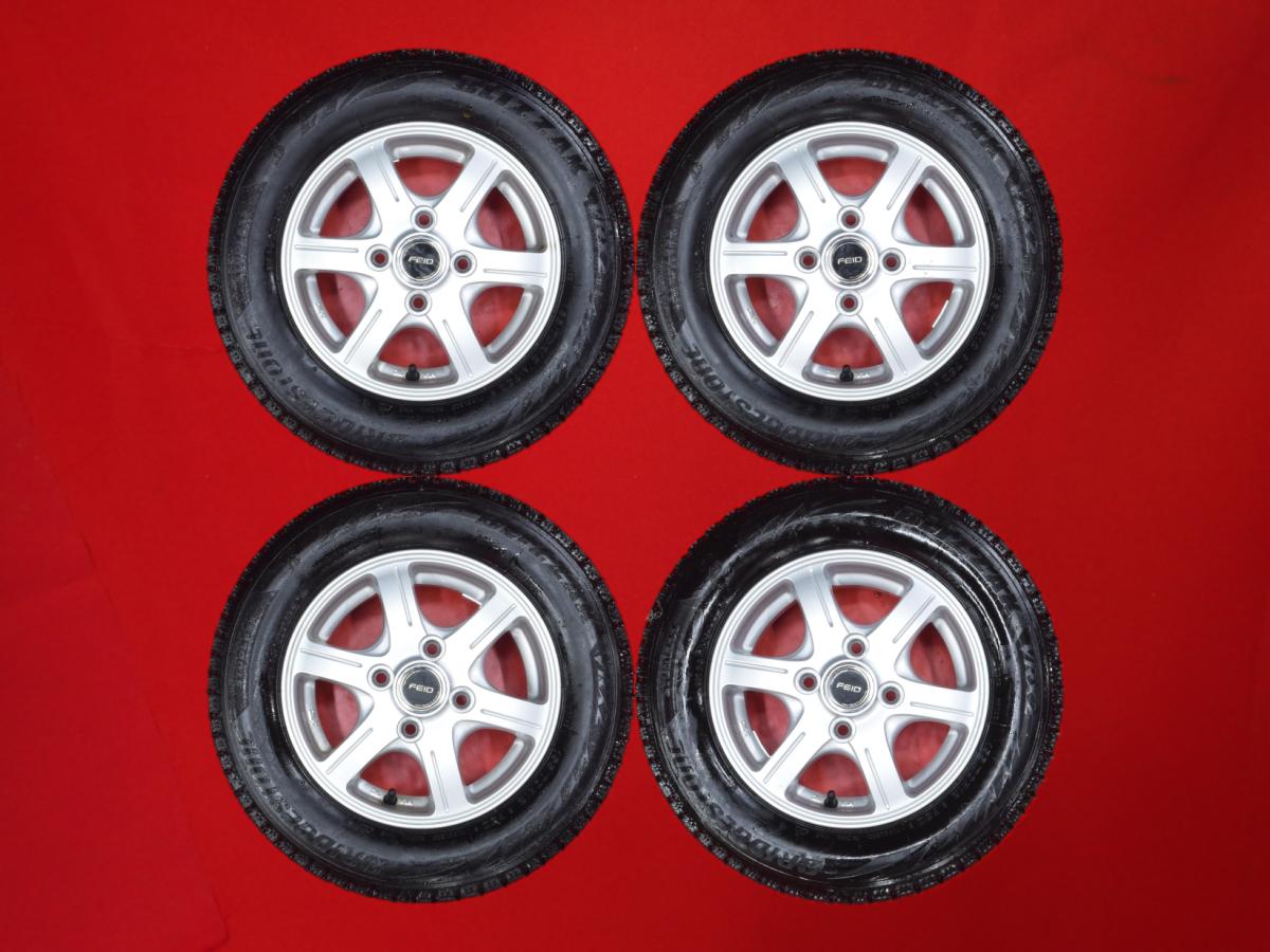 ブリヂストン ブリザック VRX2 BRIDGESTONE BLIZZAK VRX2 155/70R12 73Q 6スポークタイプ 1P 4Jx12 +40 4/100 シルバー(銀色)系 ストリート トゥデイ プレオ アルト バン ヴィヴィオ ライフ セルボ プレオ ネスタ アルト トゥデイ ハミング キャロル プレオ バン ヴィヴィオ画像