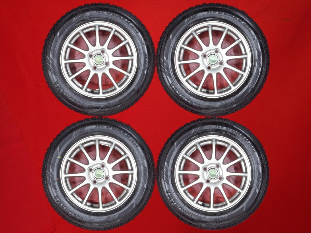 ヨコハマ アイスガード 6 iG60 YOKOHAMA iceGUARD 6 iG60 195/65R15 91Q 12スポークタイプ 1P 6Jx15 +45 4/100 ガンメタ系 カローラ フィールダー ブルーバード シルフィ カローラ アクシオ