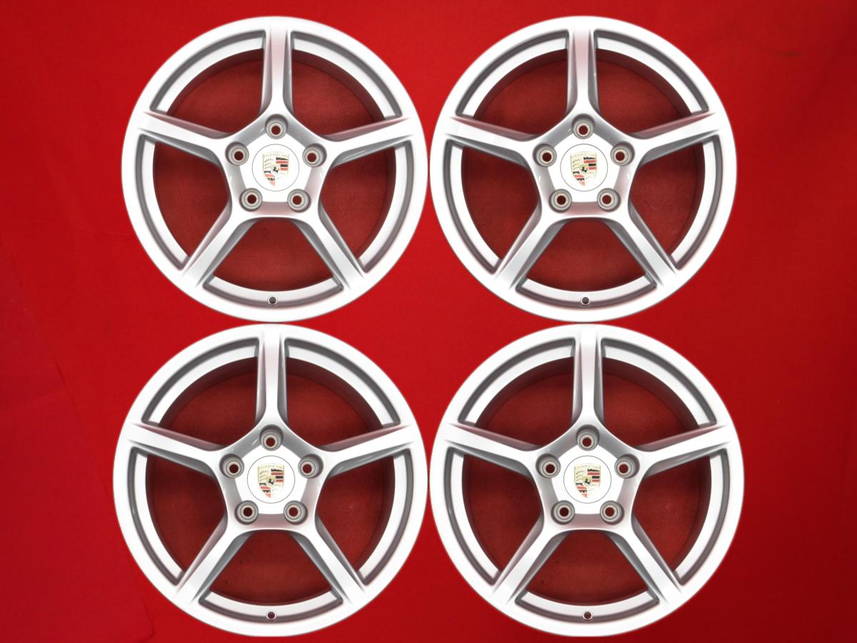 ポルシェ ボクスター 981系 純正 18インチ 8/9Jx18 +57 5/130 シルバー(銀色)系 718ケイマン 718 ボクスター