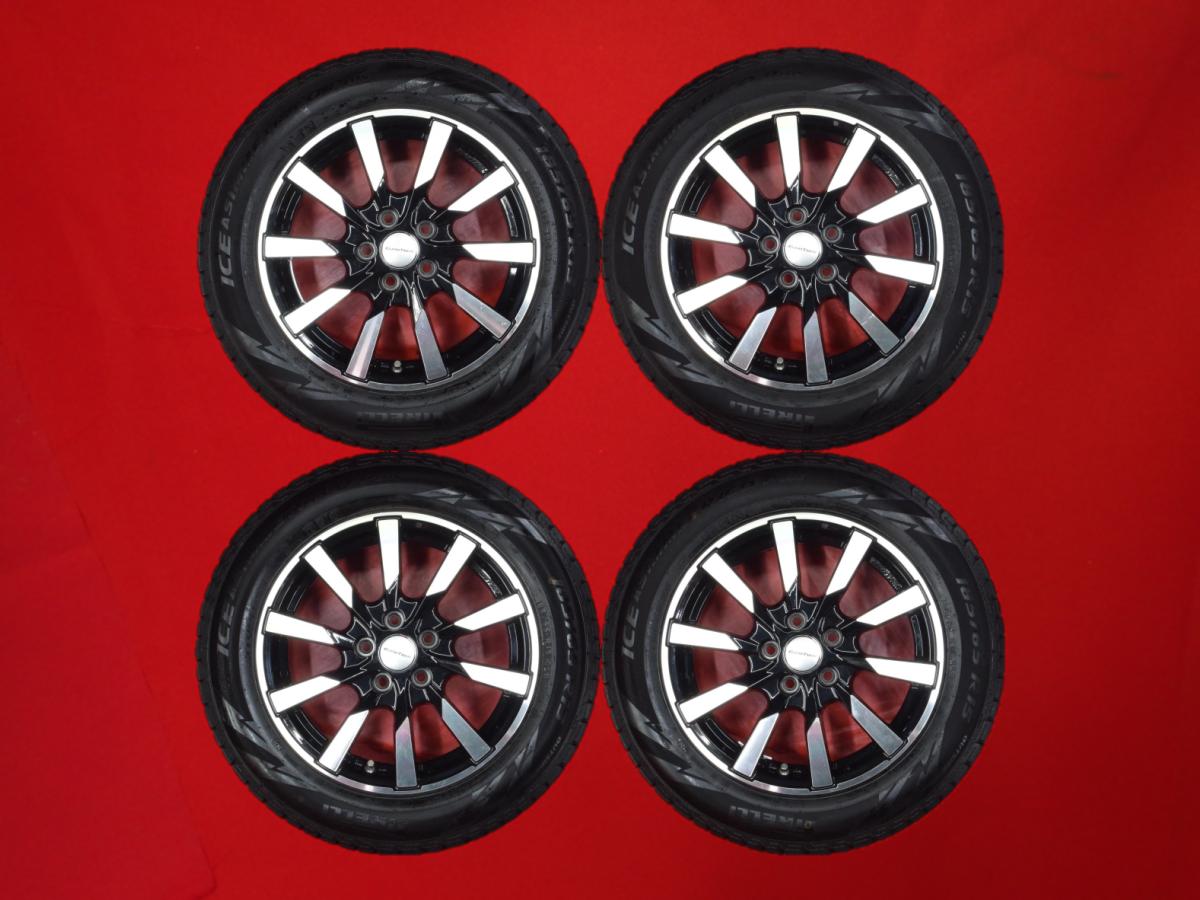 ピレリ アイス アシンメトリコ プラス PIRELLI ICE 185/65R15 88Q 10スポークタイプ 1P 6Jx15 +38 5/100 ブラックポリッシュ(ブラック&ポリッシュ) A1 ポロ