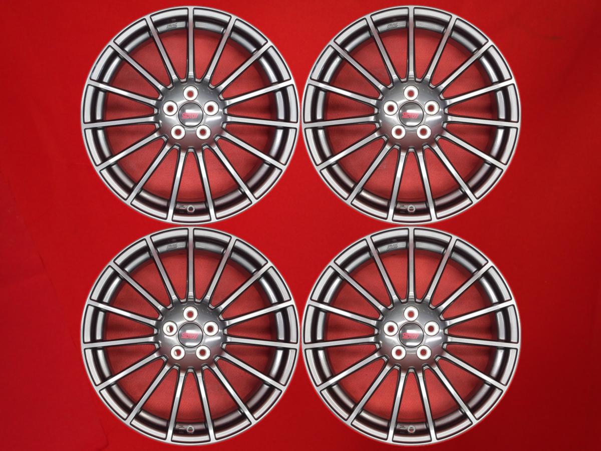 STi 15スポーク 7Jx18 +48 5/100 ガンメタ系 エクシーガ フォレスター レガシィ B4 XV レガシィ ツーリング ワゴン インプレッサ G4 インプレッサ スポーツ BRZ
