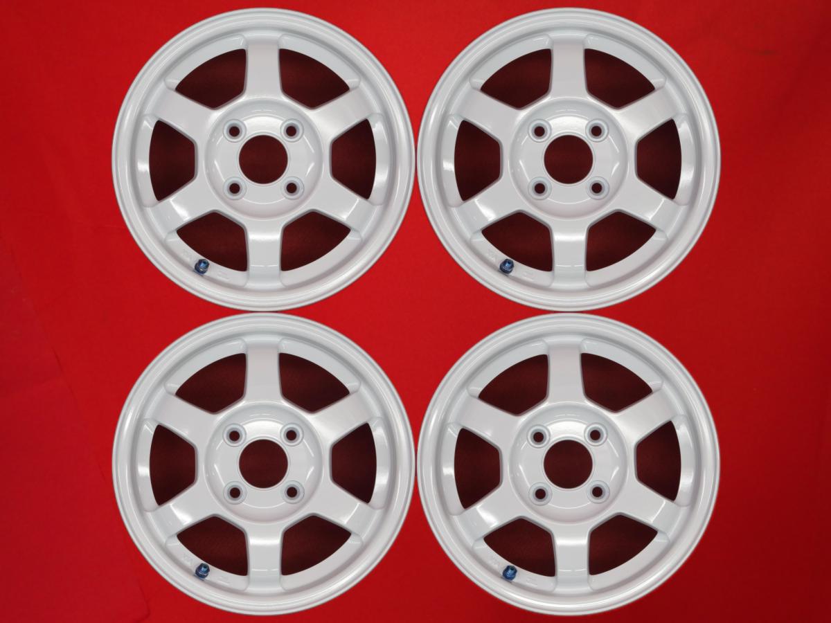 VOLK RACING(ボルクレーシング) TE37 5.5Jx13 +35 4/100 ホワイト(白色)系 Be-1 エヌボックス プラス カスタム トラック バン ヴィッツ エヌボックス セルボ 155/65R13ベース ビート エヌボックス カスタム シティ画像