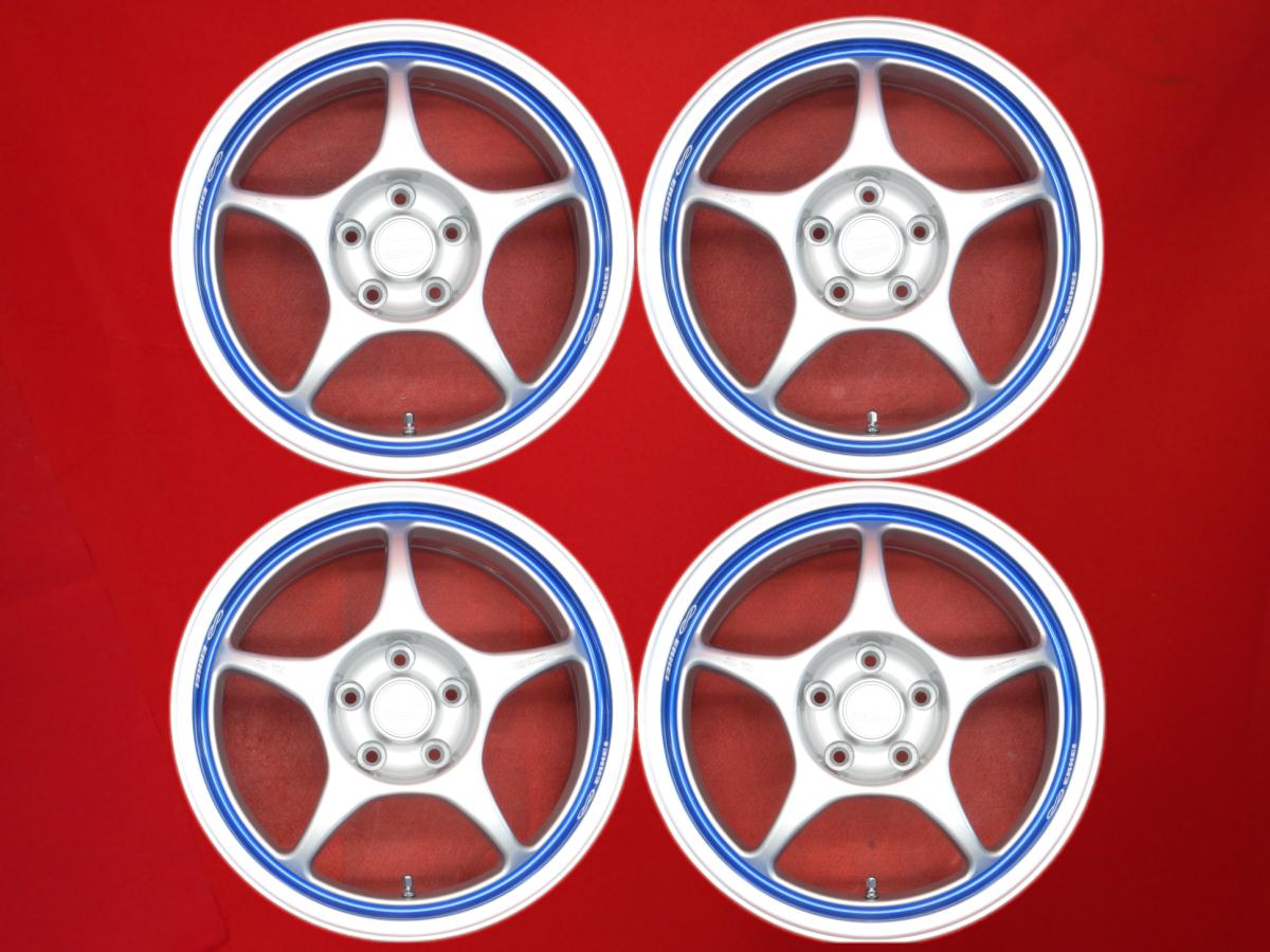 エンケイ RP-01 7.5Jx17 +32 5/114.3 ブルー(青色)系 シルバー(銀色)系 スープラ RX-7 スカイライン シルビア ステージア