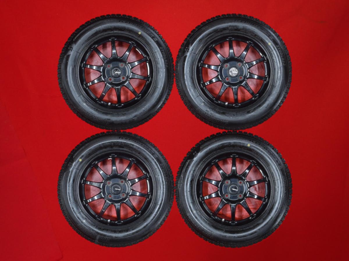 ブリヂストン アイスパートナー2 BRIDGESTONE ICEPARTNER2 185/65R15 88Q 10スポークタイプ 1P 5.5Jx15 +43 4/100 ブラック(黒色)系 デミオ マツダ2 ノート