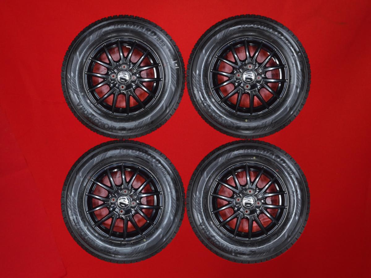 ヨコハマ アイスガード 6 iG60 YOKOHAMA iceGUARD 6 iG60 185/70R14 88Q 7Wスポークタイプ 1P 5.5Jx14 +45 4/100 ブラック(黒色)系 カローラ フィールダー シビック カローラ ランクス サニー シビック ハイブリッド カローラ スパシオ フリード ノート アレックス フリード|中古タイヤ・ホイールの太平タイヤ