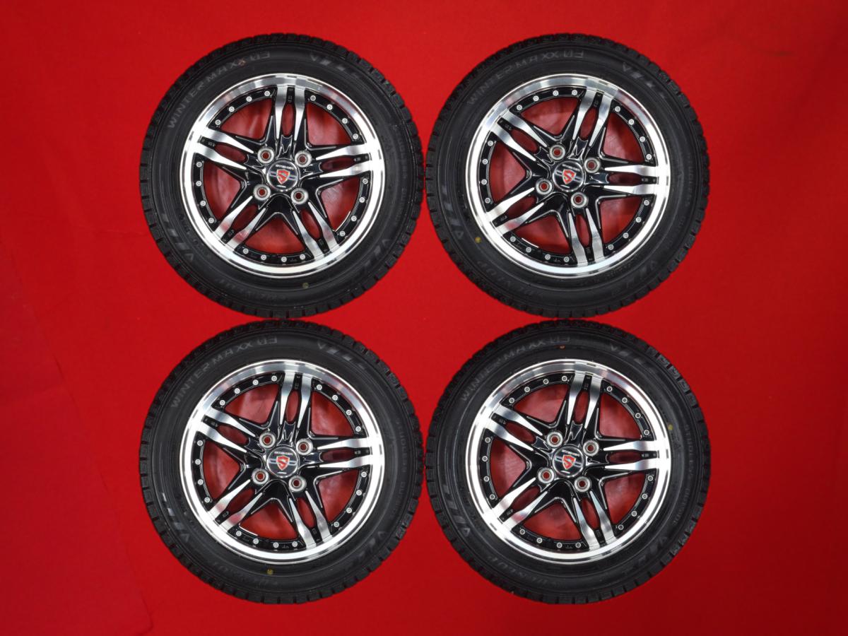 ダンロップ ウィンターマックス 03 WM03 DUNLOP WINTER MAXX 03 WM03 165/60R14 75Q 5Wスポークタイプ 1P 4.5Jx14 +45 4/100 ブラックポリッシュ(ブラック&ポリッシュ) アトレー ワゴン NV100 クリッパー タウンボックス サンバー ディアス ワゴン エブリイ ワゴン トッポ B