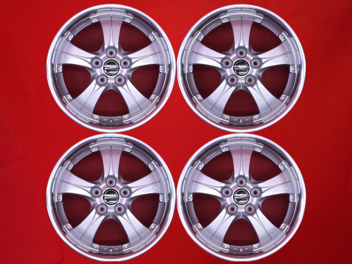 ROAR 5本スポーク 7Jx17 +40 5/114.3 ポリッシュ系 シルバー(銀色)系 RAV4 カローラ クロス プリウス ヴォクシー リーフ ノア スイフトスポーツ カムリ セレナ リーフ e+
