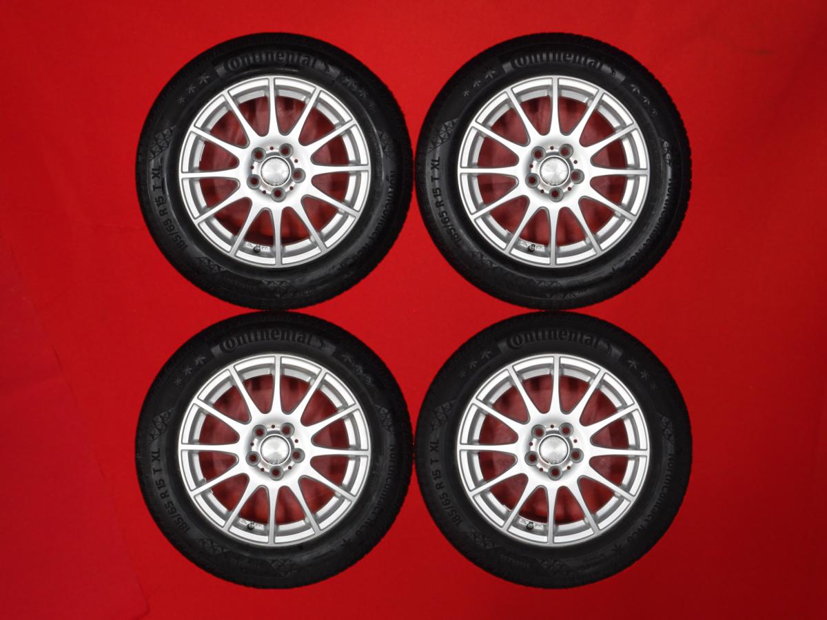 コンチネンタル ノースコンタクト NC6 CONTINENTAL NorthContact NC6 185/65R15 92T 12スポークタイプ 1P 5.5Jx15 +40 5/100 シルバー(銀色)系 シエンタ プレミオ ラクティス オーパ アリオン プリウス レガシィ インプレッサ｜中古タイヤ・ホイールの太平タイヤ