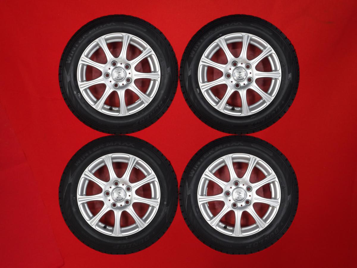 ダンロップ ウィンターマックス 02 WM02 DUNLOP WINTER MAXX 02 WM02 195/60R15 88Q 9スポークタイプ 1P 6Jx15 +43 5/114.3 シルバー(銀色)系 ラフェスタ アベニール ナディア FTO ギャラン e-NV200 ラフェスタ ハイウェイスター アコード ガイア レグナム ビスタ カムリ プ|中古タイヤ・ホイールの太平タイヤ