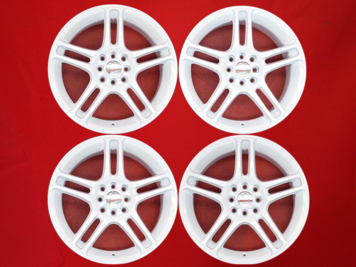 ホクト レーシング カタナ 7Jx17 +40 4/100 114.3 ホワイト(白色)系 ノート-eパワー フィット トルネオ スイフト プロボックス アコード ヴィッツ デミオ シビック ロードスター キューブ コルト|中古タイヤ・ホイールの太平タイヤ