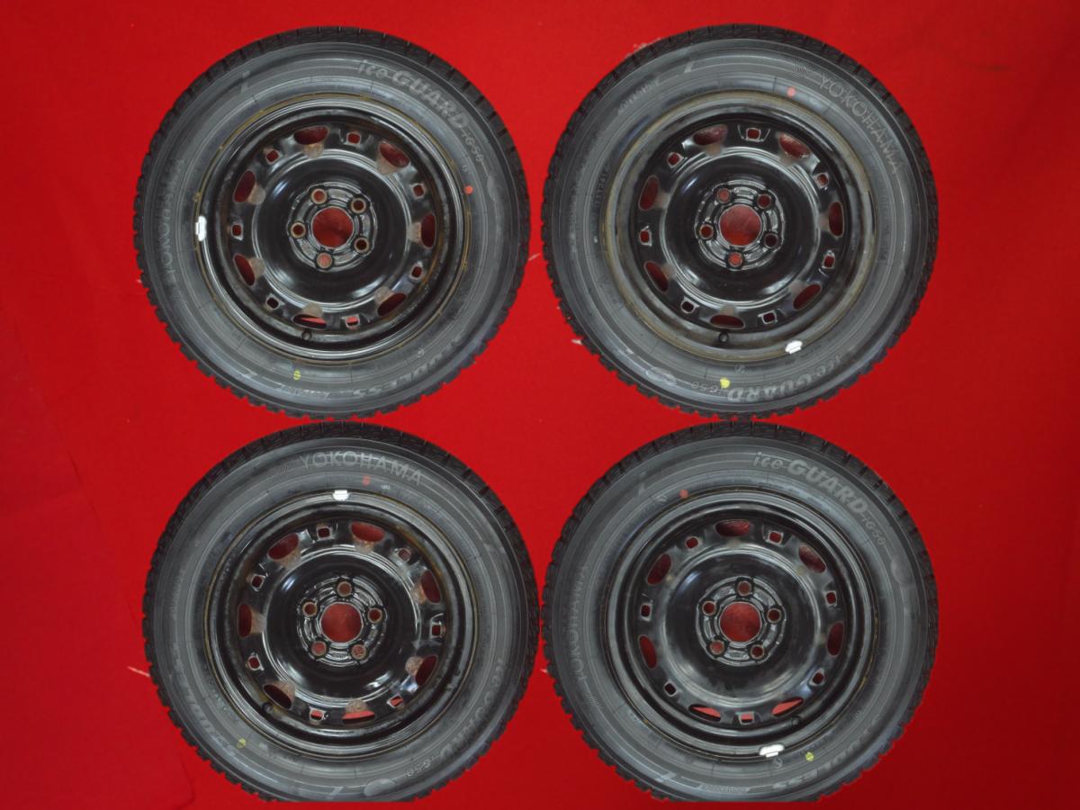 ヨコハマ アイスガード 5 IG50 YOKOHAMA iceGUARD 5 IG50 185/60R14 82Q ポロ 純正スチール〈キャップ無〉 6Jx14 +43 5/100 ブラック(黒色)系 ポロ