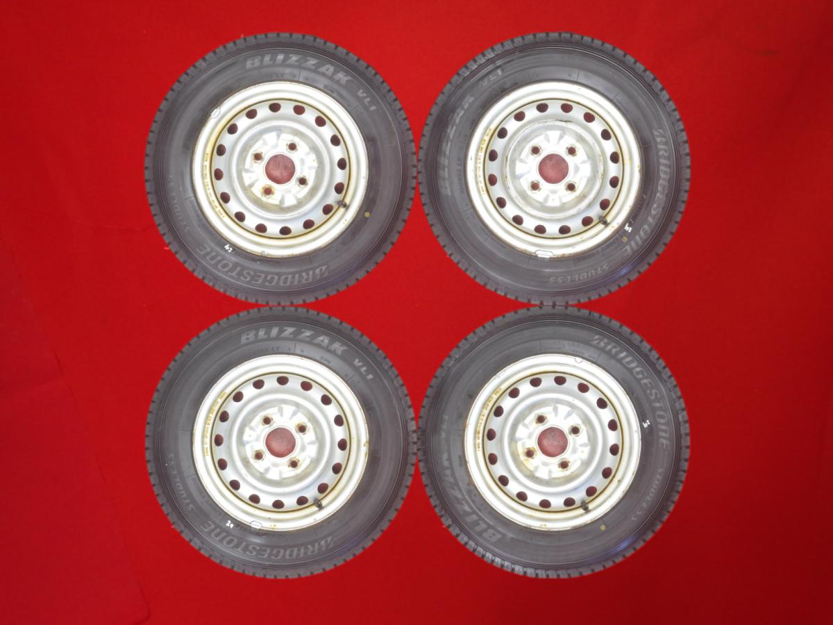 ブリヂストン ブリザック VL1 BRIDGESTONE BLIZZAK VL1 165R14 6PR ニッサン 純正スチール(キャップ無) 5Jx15 +40 4/114.3 シルバー(銀色)系 NV200 バネット デリカ D:3 AD エキスパート｜中古タイヤ・ホイールの太平タイヤ