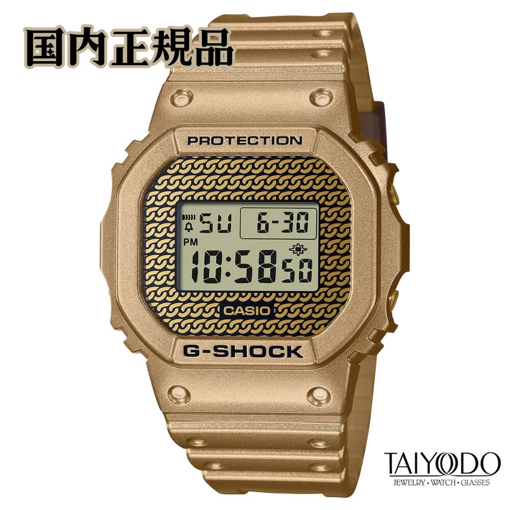 G-SHOCK ジーショック 腕時計 DWE-5600HG-1JR ゴールドチェーンモチーフ 20気圧防水 カーボンコアガード デジタル 国内正規品