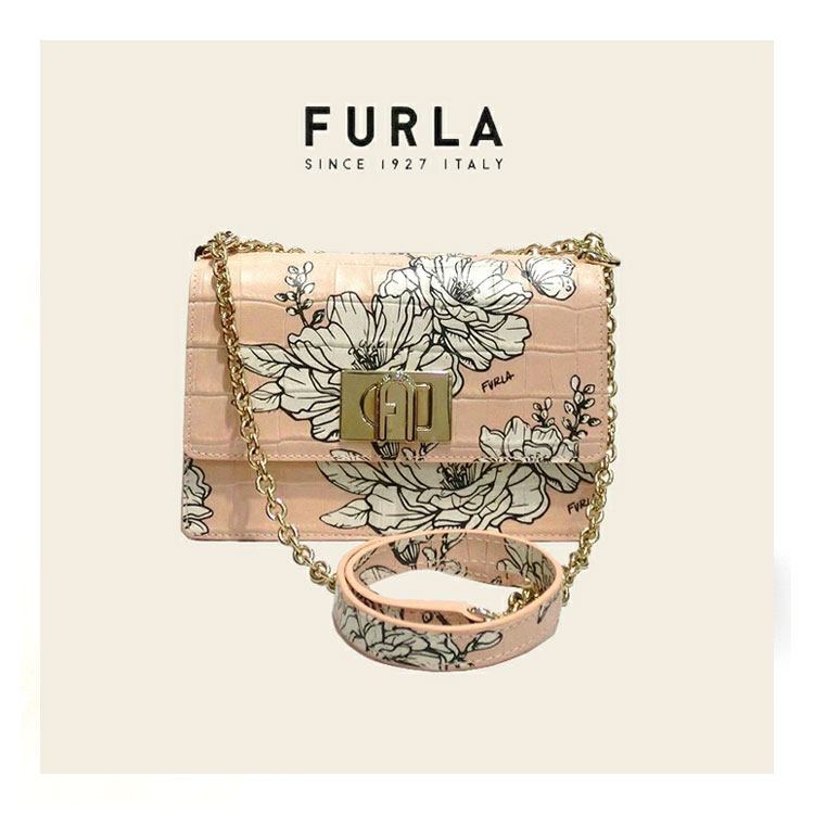フルラ FURLA ショルダーバッグ bawnacokfi000 tjk00 花柄 レザー ピンクベージュ 新品 並行輸入品 小さめ 収納 旅行 ファッション 軽い ブランドバッグ 鞄 かばん カバン 斜め掛け ななめかけ 斜めかけ フラワー レディース チェーンバッグ エレガント おしゃれ|宝石のプリマローズ1980