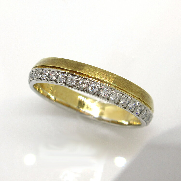 K18プラチナ　天然ダイヤモンドリング　サイズ15.5号　コンビ　18金 楽天市場】【新品仕上げ】K18 プラチナ コンビ ダイヤモンド