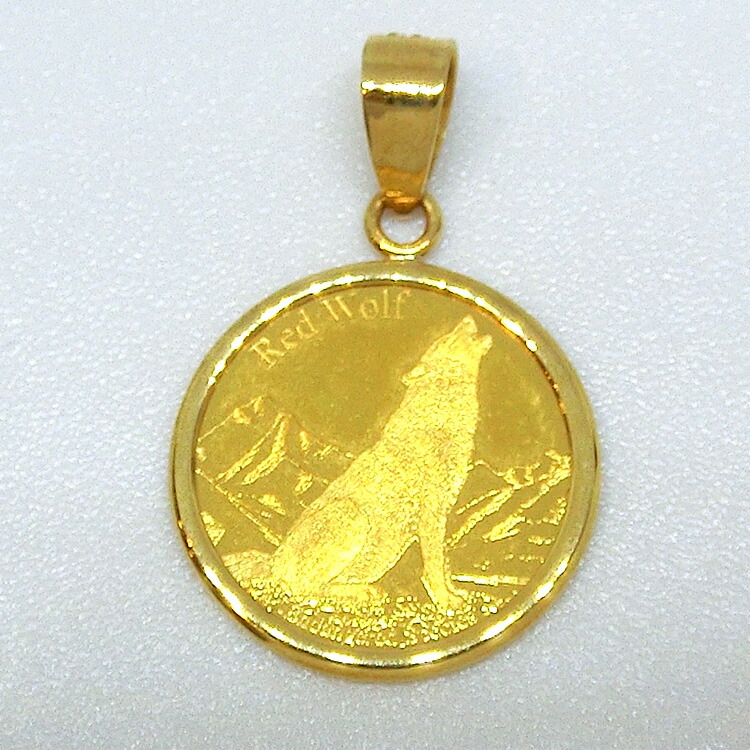 ペンダントトップ レッドウルフ カリフォルニアコンドル 1/25oz 金貨 丸型 K18 K22 1/25オンス FINEGOLD 999.9 1/4OZ 絶滅危惧種 Endangerd Species チェーンなし イエローゴールド 地金 ペンダント ネックレス 純金 24金 18金 コイン (t71) K18枠付 pr13941706