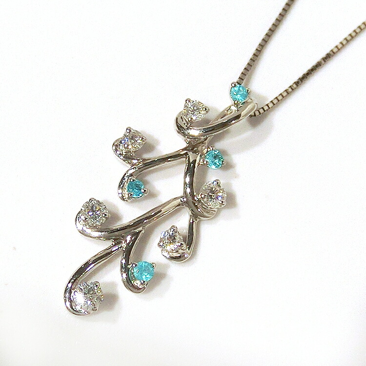 楽天市場】パライバ トルマリン ダイヤ ペンダント ネックレス K18