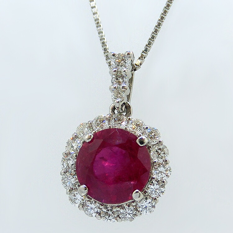 楽天市場】【半額】 ルビー ネックレス ペンダント ベネチアンチェーン