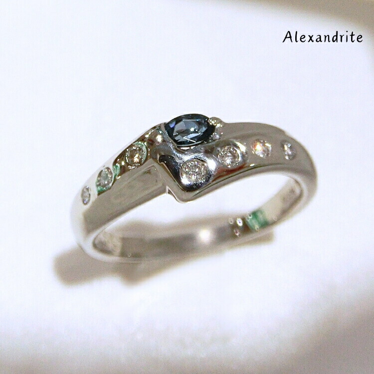 楽天市場】アレキサンドライト リング プラチナ 一粒 ソーティング付き