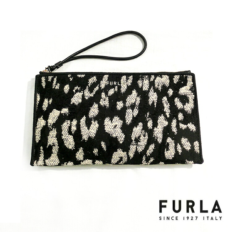 フルラ バッグ FURLA Opportunity Envelope Bag Toni Nero S we00462 ヒョウ柄 ジャカード生地 豹柄 ブラック ミニバッグ マルチケース 薄型 クラッチ セカンドバッグ 小さい ブランドバッグ おしゃれ スリム アニマル 並行輸入品 クリスマス 小さめ 収納 旅行 ファッション