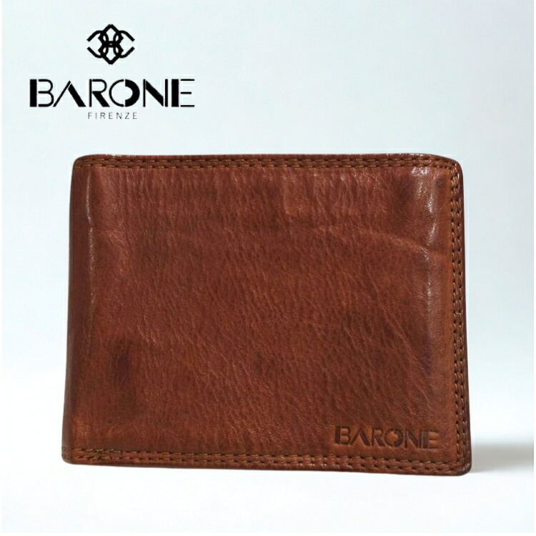二つ折り財布 2つ折り バローネ 本革 レザー イタリア メンズ BARONE LU-1615 cuoio ヴィンテージ加工 茶 かっこいい ファッション財布 ヴィンテージ アートウオレット イタリア製 男性 個性的 かっこいい 新品 ブランド財布 無地 並行輸入品 (t710)｜宝石のプリマローズ1980 12,687円