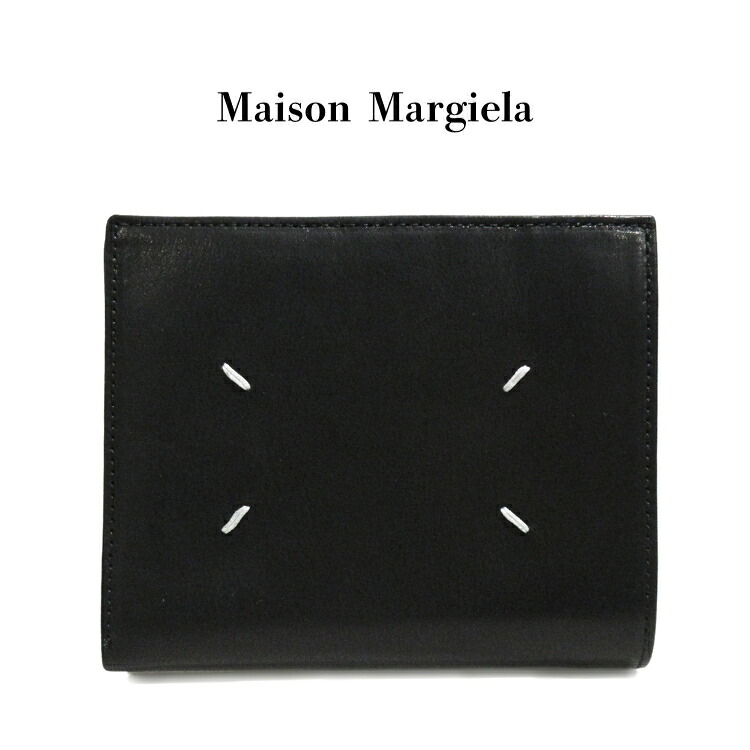 メゾンマルジェラ 二つ折り財布 2つ折り MAISON MARGIELA メゾン・マルジェラ S55UI0289 P1959 T8013 ブラック 無地 シンプル 小銭入れ 4ステッチ ブランド 財布 新品 本革 レザー イタリア製 11番 メンズ 男性 紳士 一粒万倍日 天赦日 並行輸入品 (t81)｜宝石のプリマローズ1980