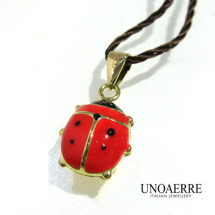 未使用●ウノアエレ てんとう虫　UNOAERREネックレス18k イタリア製 UNOAERRE（ウノアエレ） UNOAERREネックレス ペンダント テントウムシ