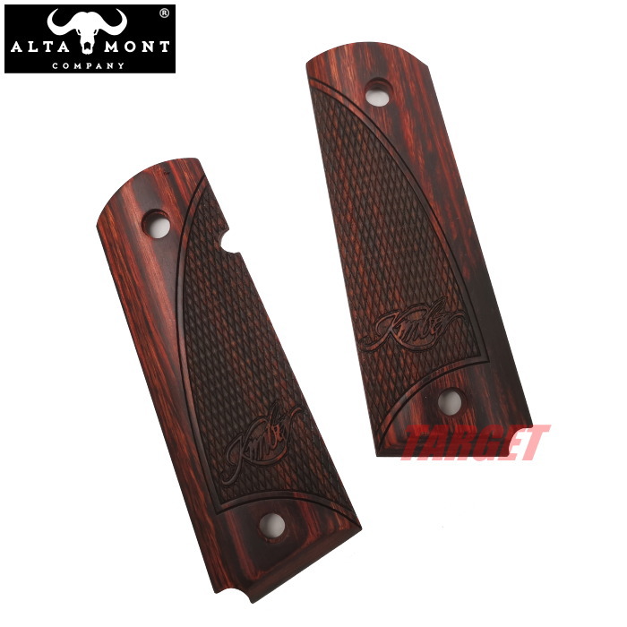 Altamont GM-1911 木製グリップ メダル付き アルタモント S&W 1911用 木製グリップ パネル フルチェッカー