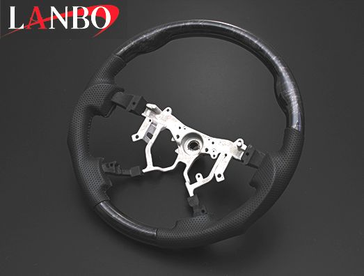 【LANBO】 ハイエース 200系 4～7型（標準車/ワイド車共通）専用 マホガニー調黒木目 ガングリップタイプ 純正エアバック対応ステアリング 19,053円