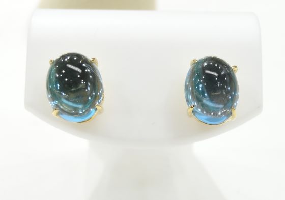 K18ブルートパーズピアス 2.92ct、3.25ct ジュエリー　レディース　ご褒美　G5060　送料無料