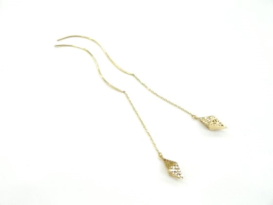 K18ピアス イエローゴールド 地金 ジュエリー アメリカンピアス ロングピアス G4966|宝石時計サロン帝國堂