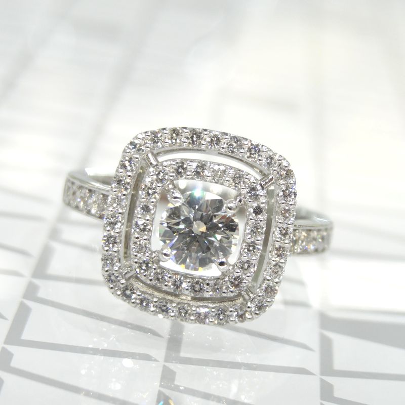 Pt ダイヤモンド リング D0.514ct 0.45ct Dカラー ダイヤモンドジュエリー G826｜宝石時計サロン帝國堂