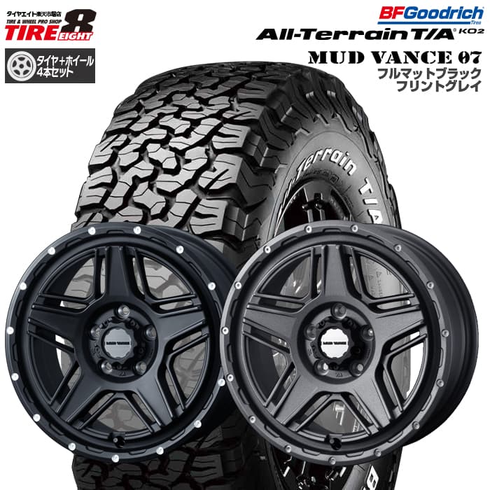 【即納!!在庫有り!!送料無料】 RAV4 デリカD:5 エクリプスクロス MADVANCE07 マッドヴァンス07 16×7.0J+38 5/114 フルマットブラック・フリントグレイ BFグッドリッチホワイトレター 215/70R16 新品タイヤホイール4本SET
