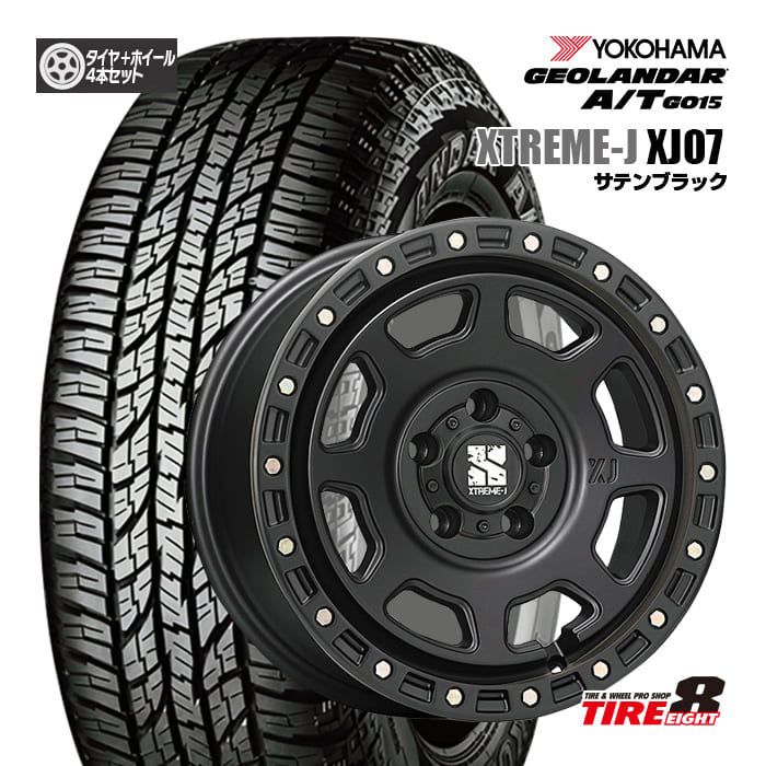 【人気の4WD・SUV用ホイール】 デリカD:5（CV＃W）・RAV4（30/50系 PHV除く）など XTREAM-J エクストリームJ XJ07 16×7.0J+35 5/114 サテンブラック ヨコハマジオランダーA/T G015 225/70R16 ブラックレター 新品タイヤ ホイールセット 16インチ