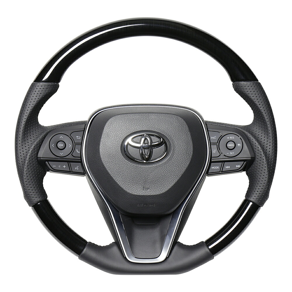 REAL レアル ステアリング 【RAV4PHV(50系)※PHV以外は不可】 38Bブラックウッド [プレミアムシリーズ] TYFP-38BBKW 送料無料(沖縄と離島は送料着払い)
