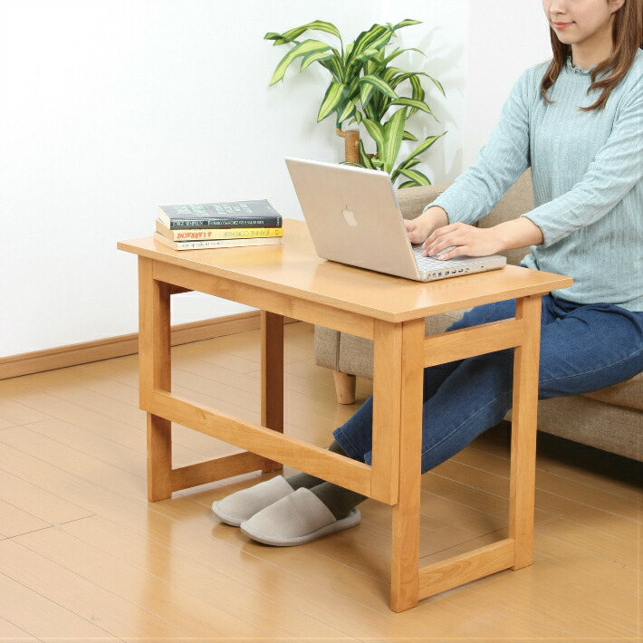 【送料無料】天然木折りたたみテーブル 高さ55cm ブラウン ナチュラル 木製テーブル 簡易テーブル 折畳みテーブル 折りたたみデスク 補助テーブル 作業台 コンパクト