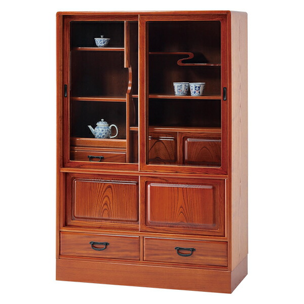 茶箪笥 ケヤキ 木製 茶棚 楽天市場】茶箪笥 和茶棚 MK4471 花月 ケヤキ 欅 幅85cm 静岡県