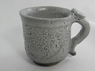 唐津薪窯　マグカップ 文部大臣奨励賞受賞作家 荒川明作　木箱付き こだわりのギフト 還暦祝い などの贈り物に最適 無料ラッピング　hma-11