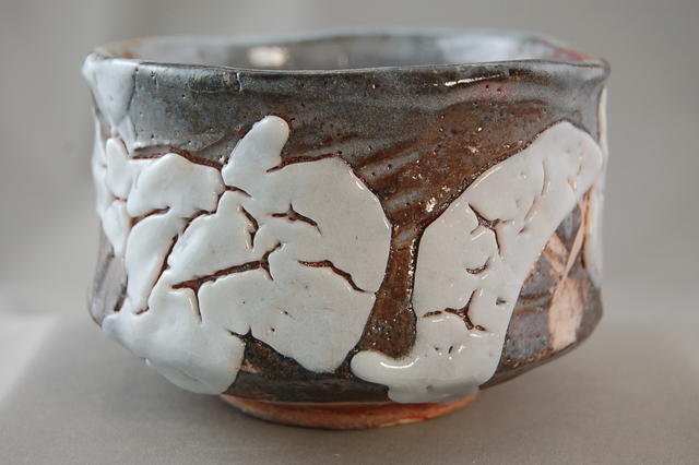 薪窯 焼締志野 抹茶茶碗 文部大臣奨励賞受賞作家 荒川明作　木箱付き こだわりのギフト 還暦祝い などの贈り物に最適 無料ラッピング　 ach-39