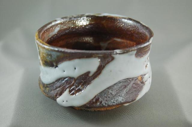 焼締志野 抹茶茶碗 文部大臣奨励賞受賞作家 荒川明作　木箱付き こだわりのギフト 還暦祝い などの贈り物に最適 無料ラッピング　ch-38