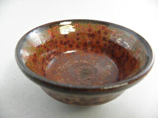 極上　茜華天目　平ぐいのみ 　 文部大臣奨励賞受賞作家　荒川明作　　木箱付き こだわりのギフト 還暦祝い などの贈り物に最適 無料ラッピング　 hgu-43