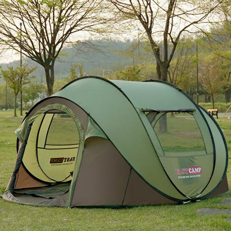 【楽天市場】3～4人 FASTCAMP 大型ワンタッチドームテント 簡単展開 BBQ 自然 海 屋外 野外 アウトドア キャンプ ...
