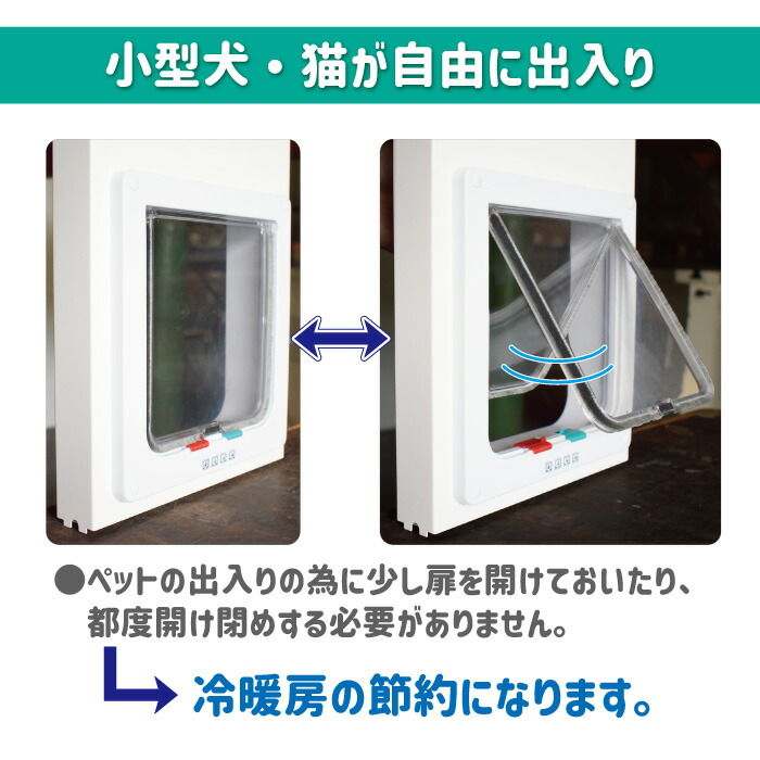 【未使用】小型犬・猫用 ペットドアー ペットスルーもん 開閉ロック機能 工事不要 ptg2200.jpg