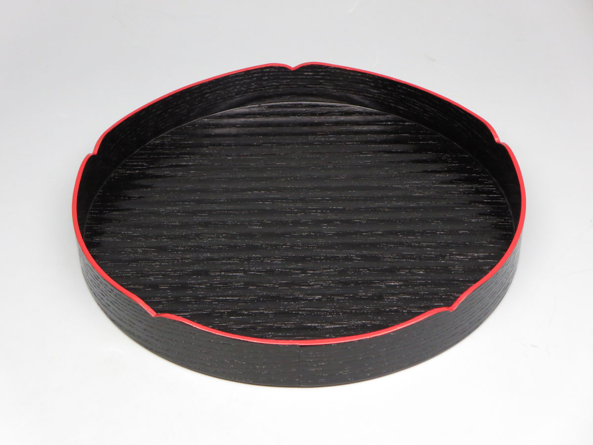 楽天市場】茶道具 古代根来塗 輪花盆(錦華鉢) 木質 日本製 : お