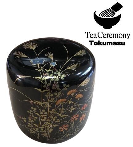 茶道具　塗師　松永松寛作　花草蒔絵　炉縁　共箱　V　8521A 茶道具 塗師 松永松寛作 花草蒔絵 炉縁 共箱 V 8521A